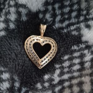 10k Gold Heart Pendant With Diamonds.